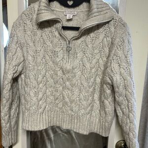 Cable Knit Cream Turtleneck Sweater